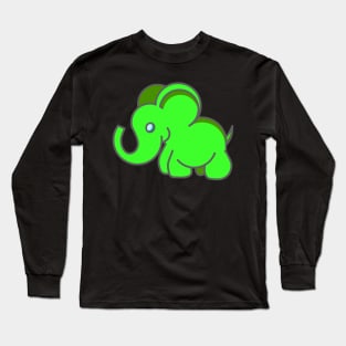 Green Elephant Long Sleeve T-Shirt